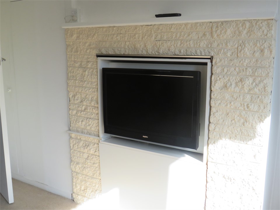 Family room with television