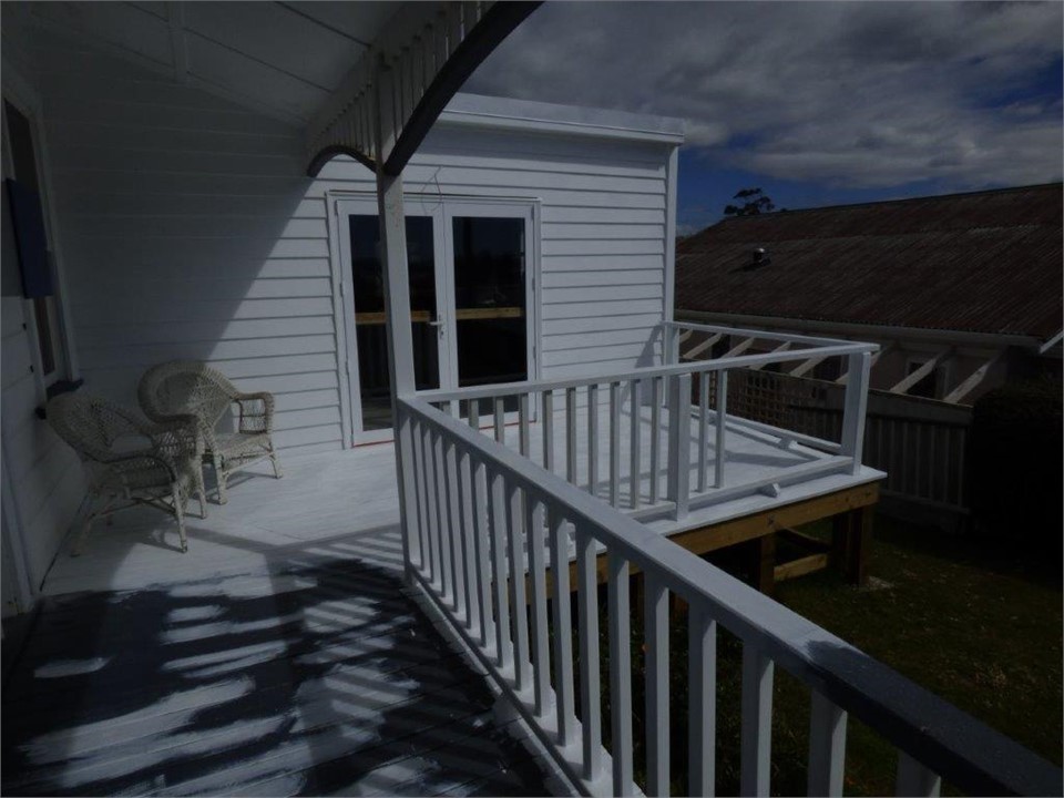 new veranda with doors of kitchen