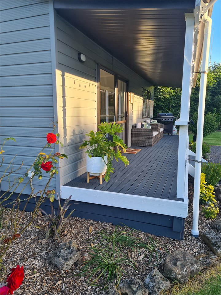Outdoor deck, view from the side garden