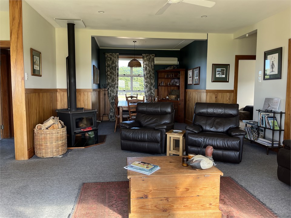 Lounge with wood burner