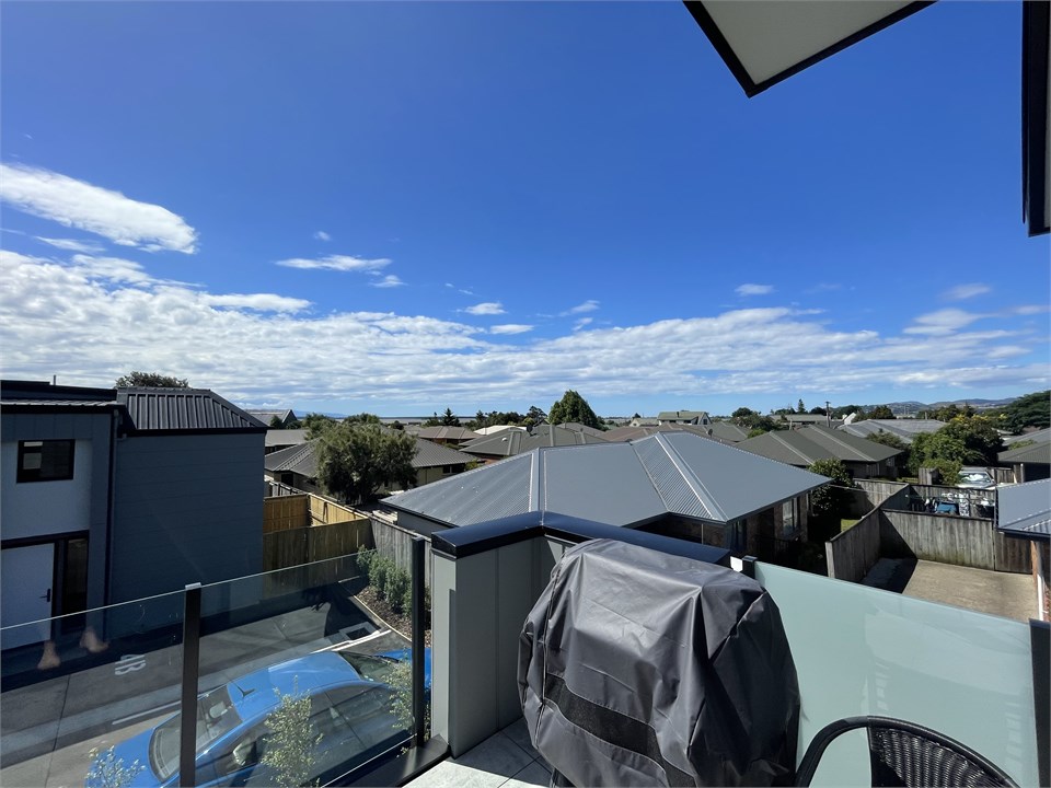 Patio with view of Monaco inlet and Richmond hills