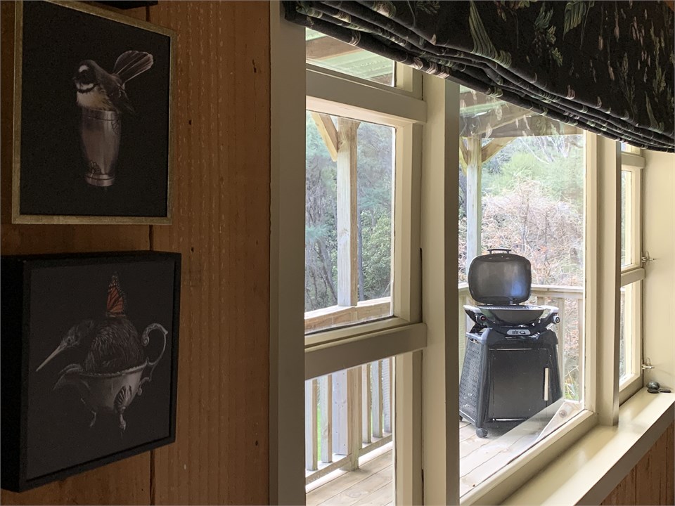 Weber BBQ outside on the deck