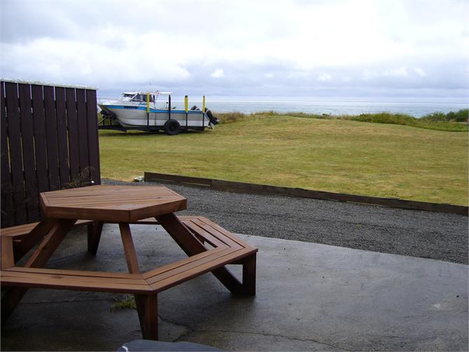 One of many views. 28' Cat in background.