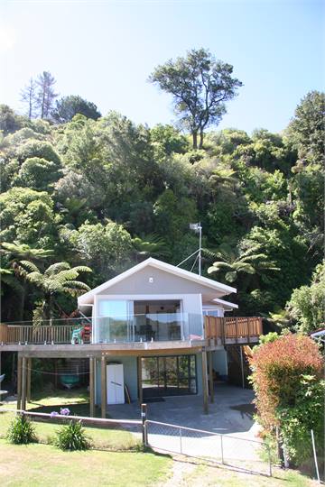 holiday house as viewed from the beach