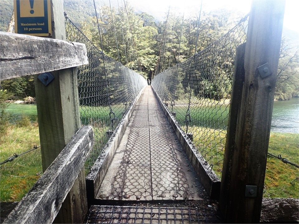 Milford Track day walk follows the Clinton River.