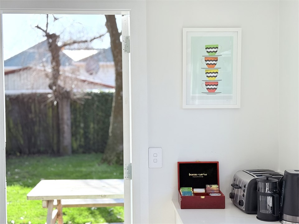 kitchen overlooking private outdoor space