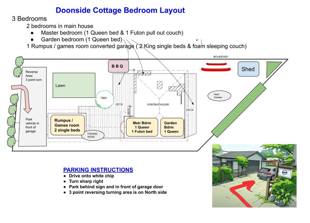 Bedroom layout & parking