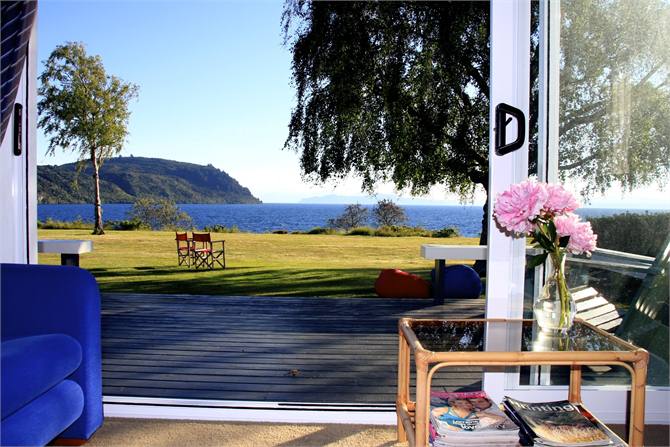 View of reserve and lake from lounge