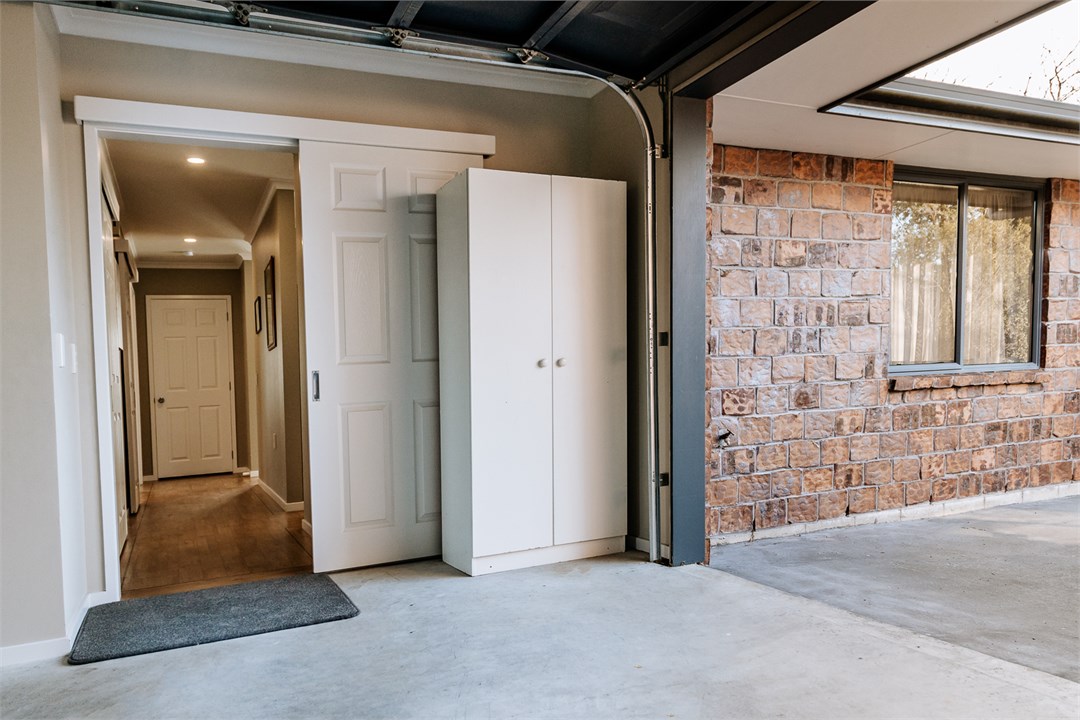 Entrance from integral single garage