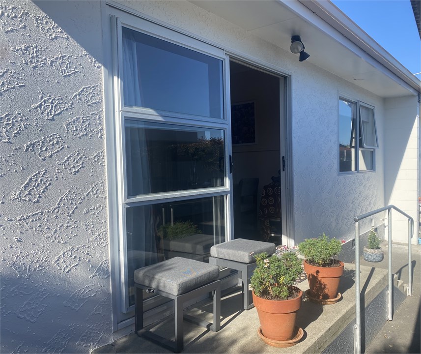 Front entrance and patio