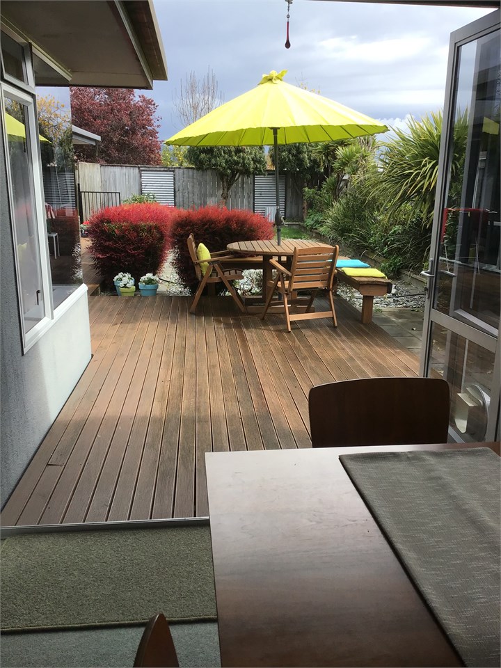 From dining area out to deck