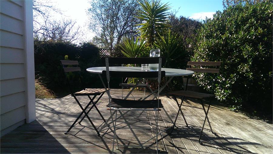 Relaxing on the deck