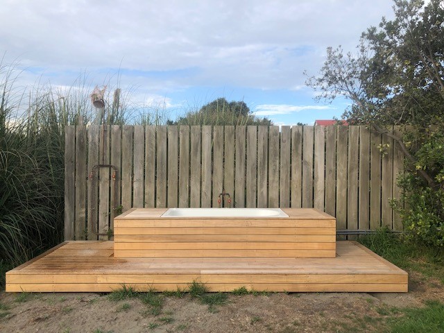 Outdoor bath and shower