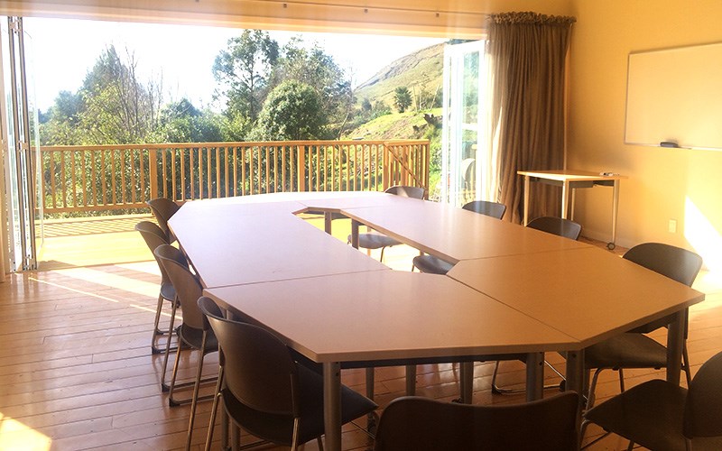 Our yoga studio can be set up as board or meeting 