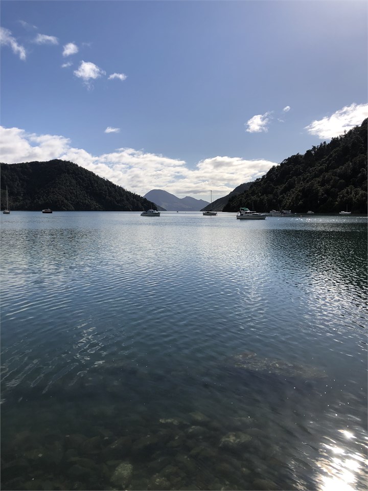 Calm waters of Tennyson Inlet