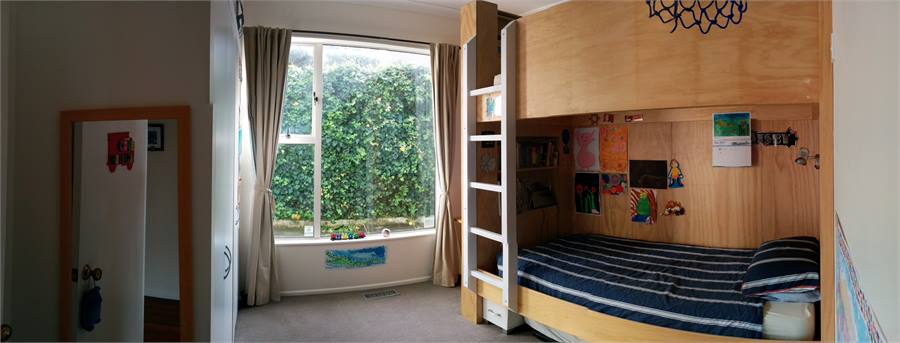 3rd Bedroom with King Single bunks and trundler