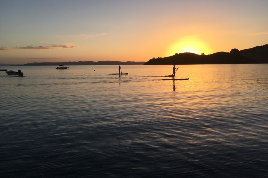 kayaking in the bay 80 m from the gate