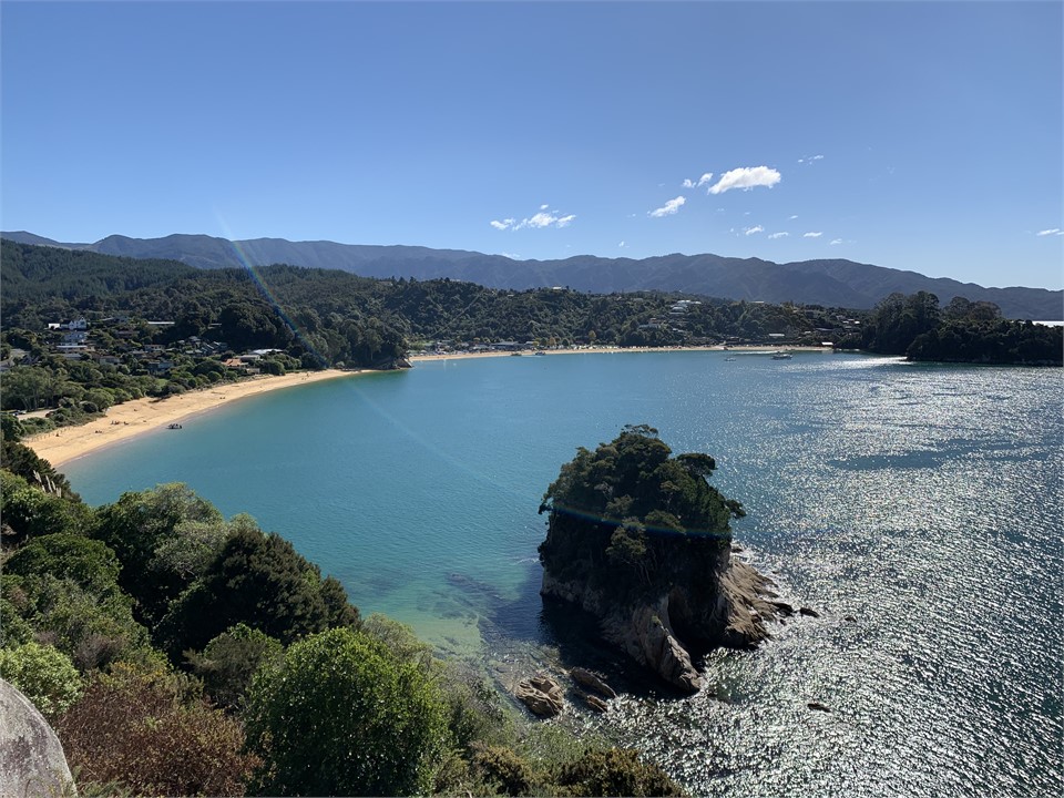 View from headland walkway of Little Kaiteriteri (