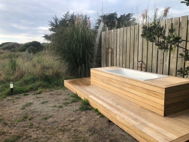 Outdoor bath and shower