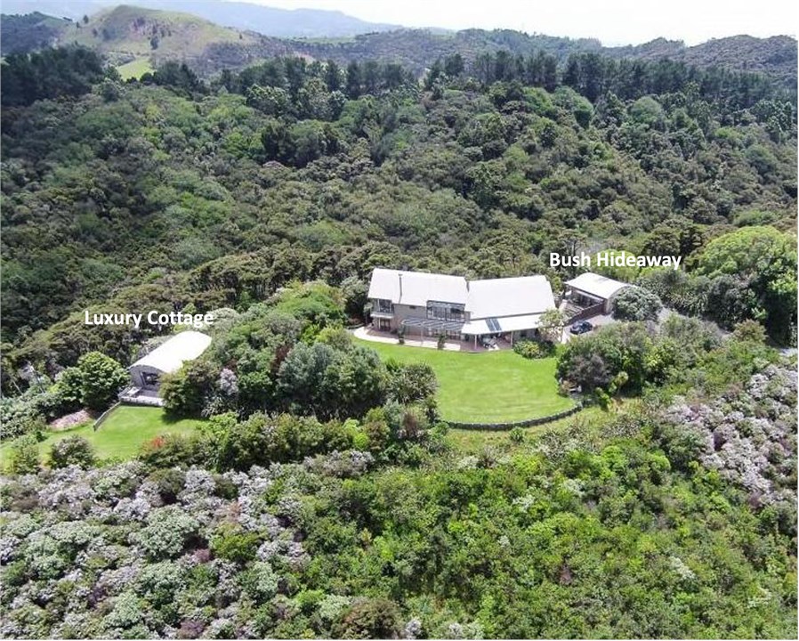 Aerial photo showing house in the middle cottage t