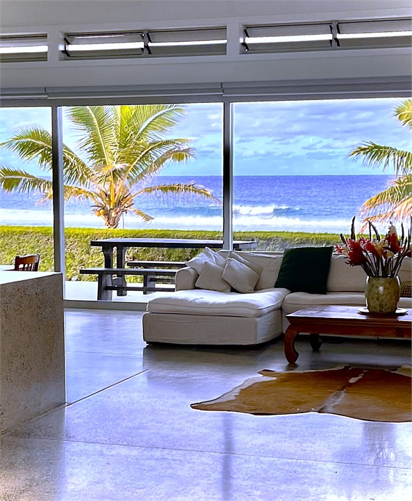 living room with ocean outlook