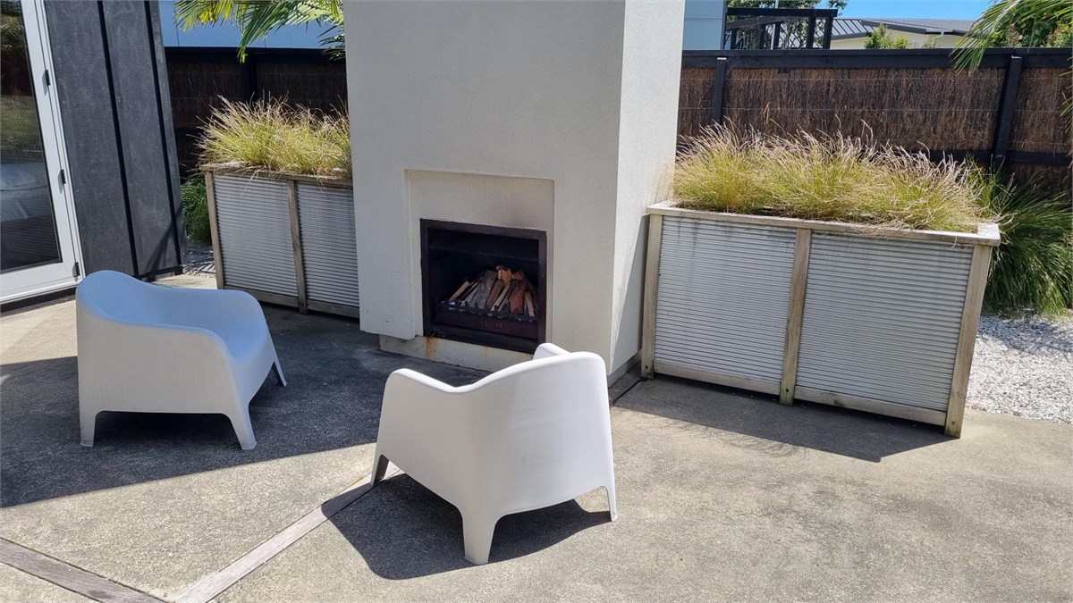 Real wood outdoor fire