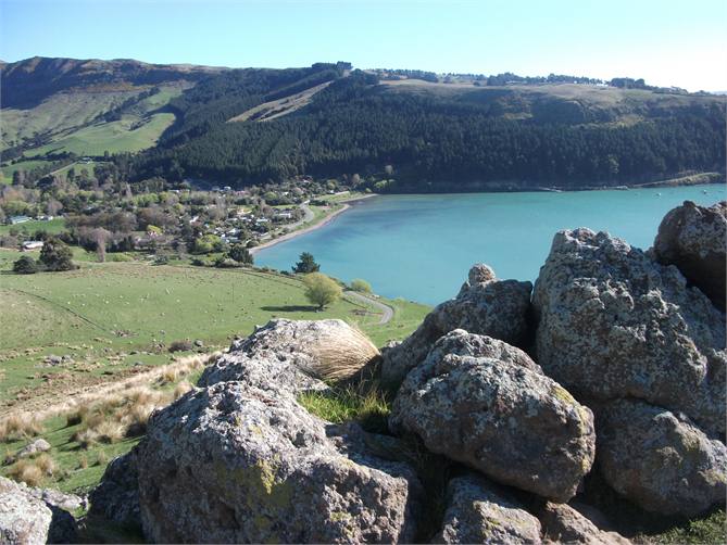 Purau Bay from the walk to Lookout Rock