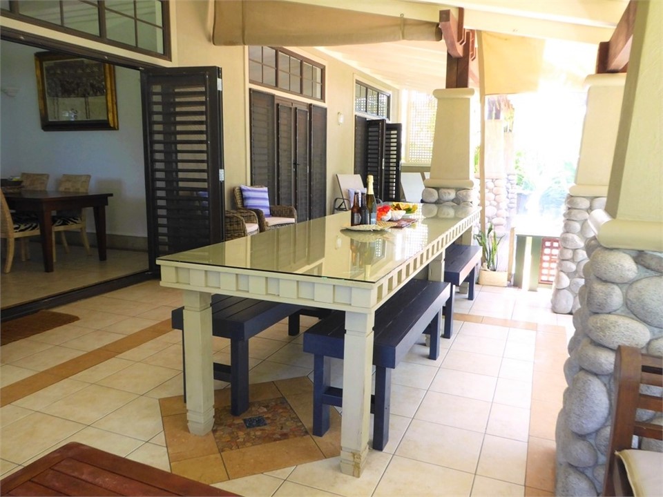 the huge 5 metre long dining table with bench seat