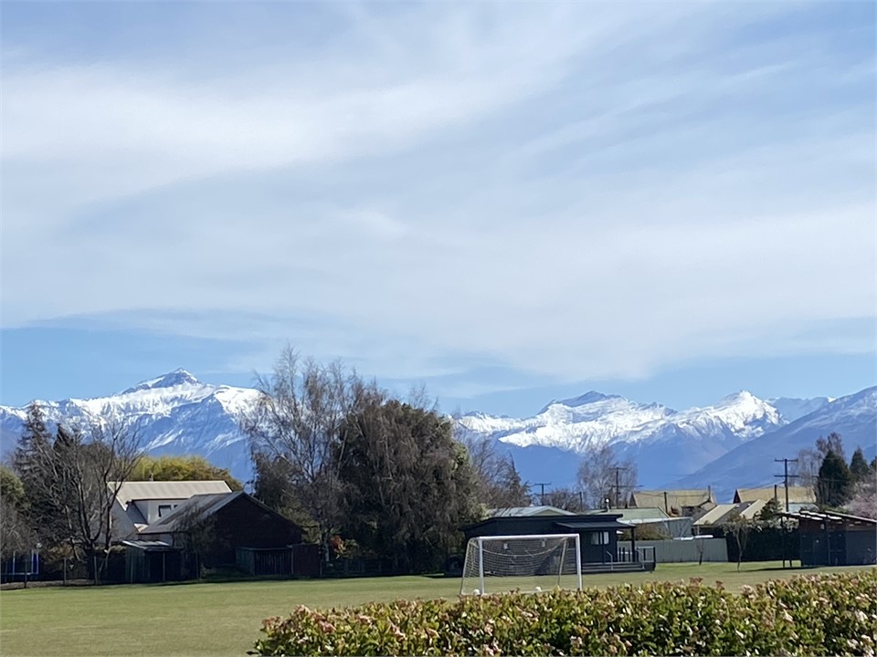 Wide mountain views from the house and garden