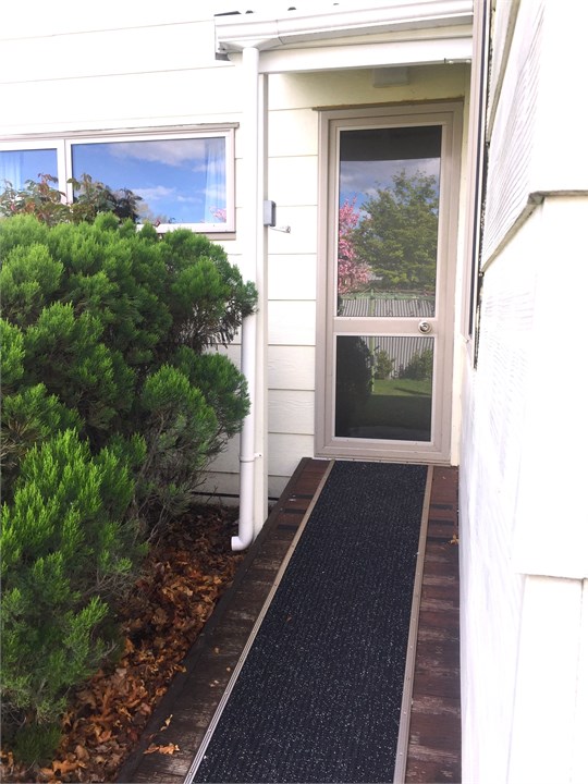 Front door with lockbox for key