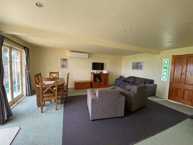 open plan living, lounge & kitchen with sea views