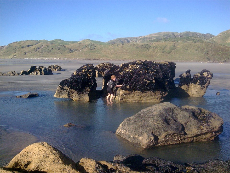 The beach at thePatarau river mouth
