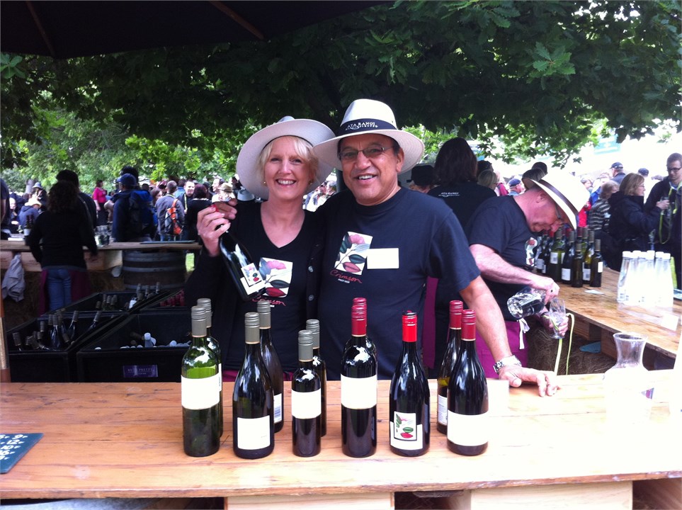 Your hosts: serving at Ata Rangi during toast Mart