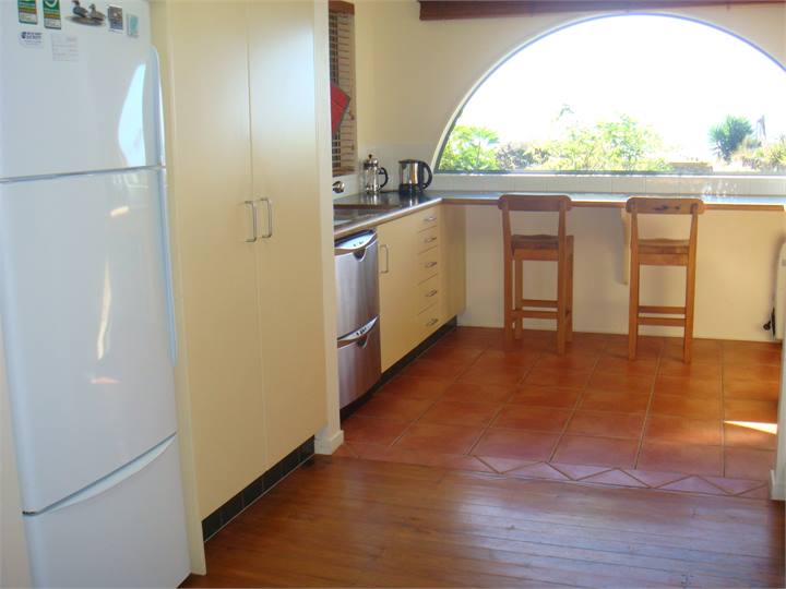 Kitchen looking towards beach