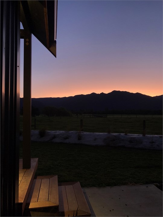 Sunset from your private hut