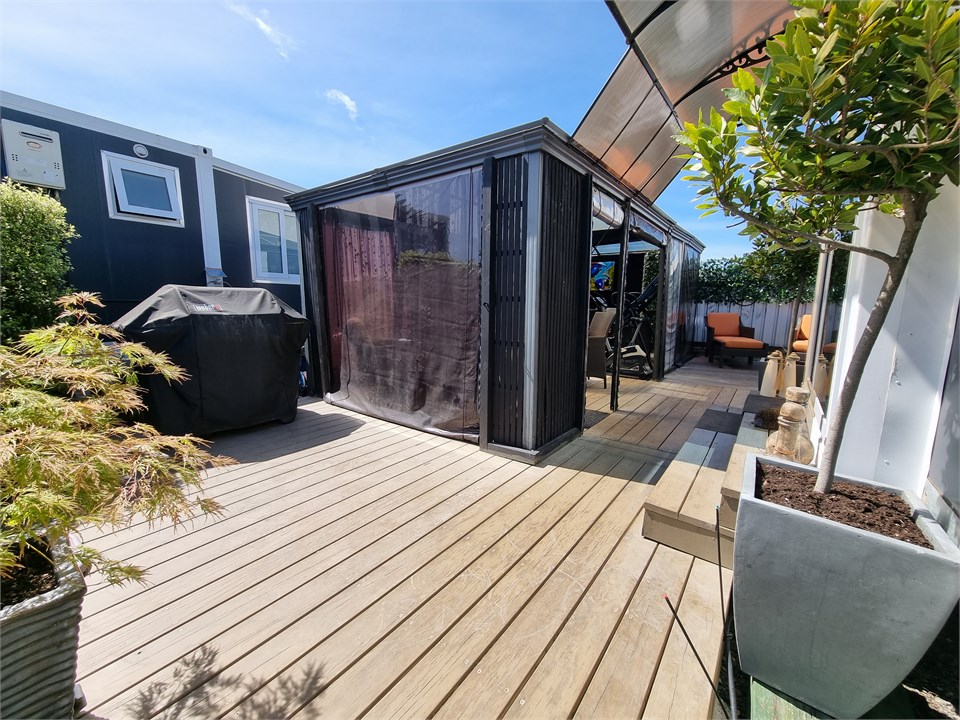 Large decks, barbecue and gazebo