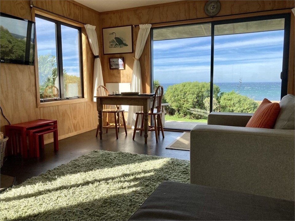 dining table and view from living area