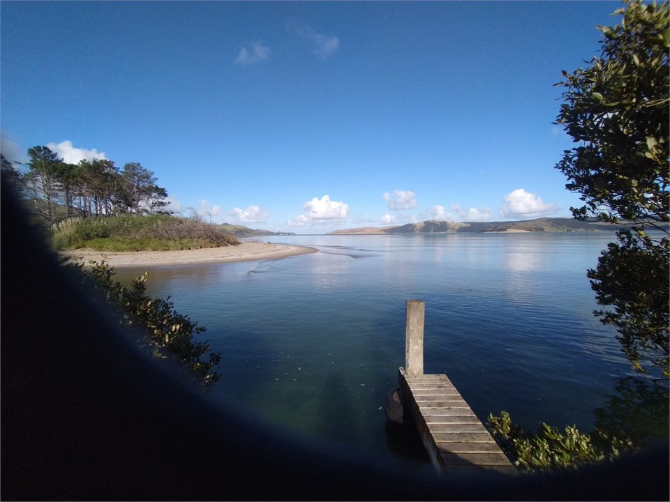 jetty across access road to beach