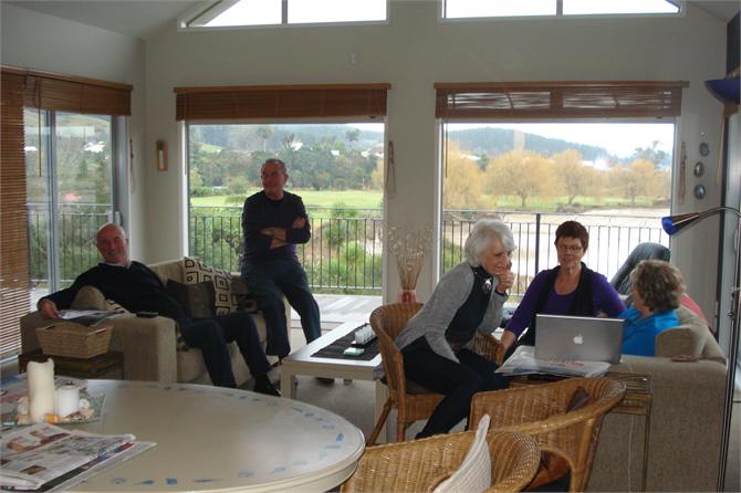 Lounge, looking over deck and reserve