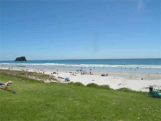 The beautiful Mt Maunganui beach.