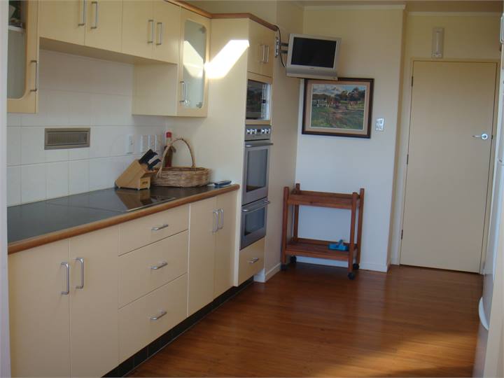 Kitchen looking away from beach
