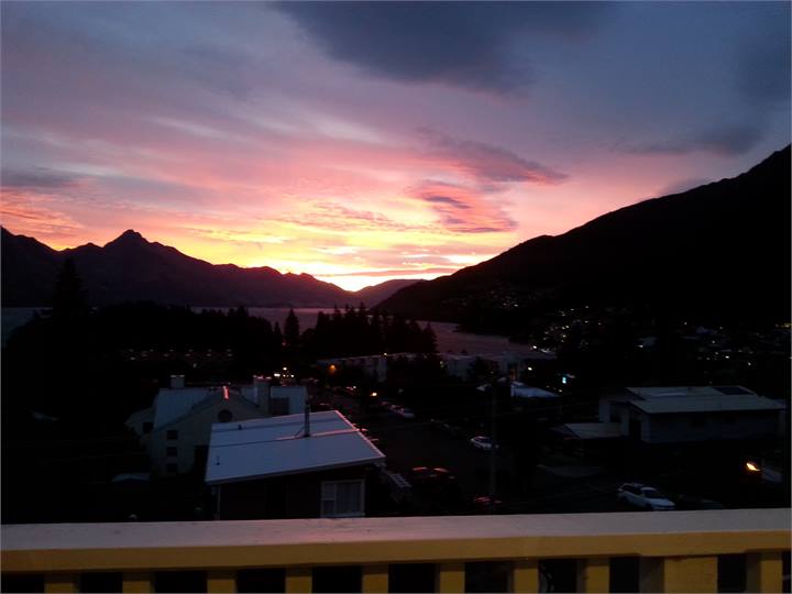 amazing sunset over balcony
