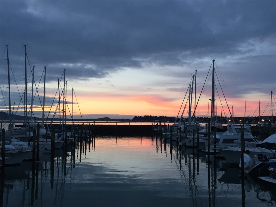 Half Moon Bay Marina at sunset