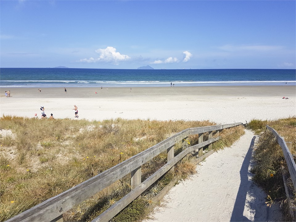 Pristine Ruakaka beach an easy 15 minutes walk
