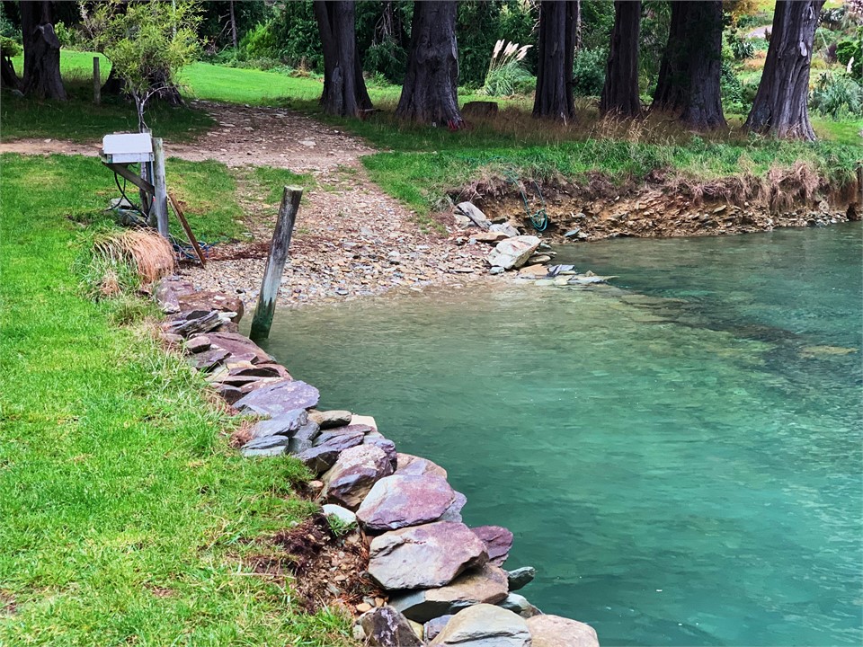 High tide and the boat launch