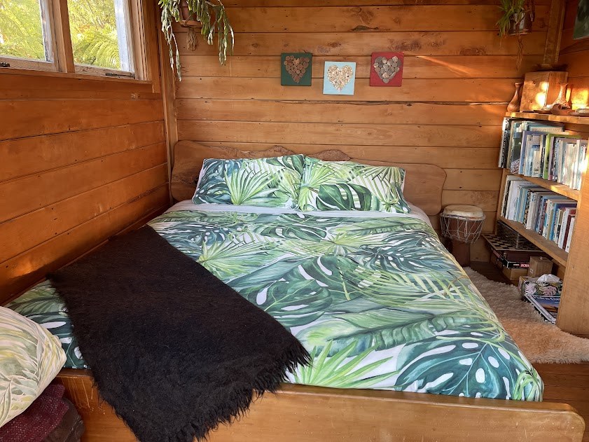 Relax in the handcrafted bed