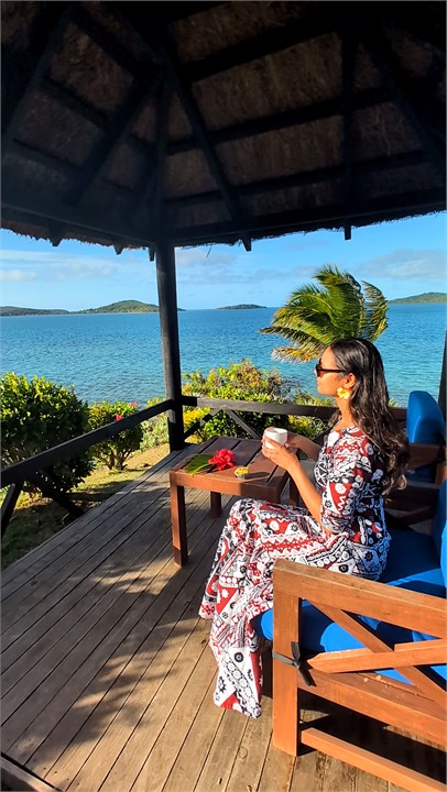 Morning coffee at the bure