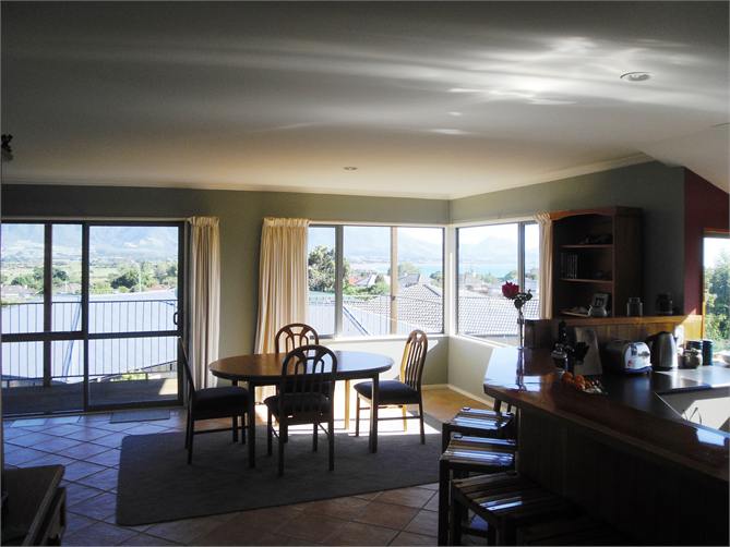 view from kitchen thru dining area
