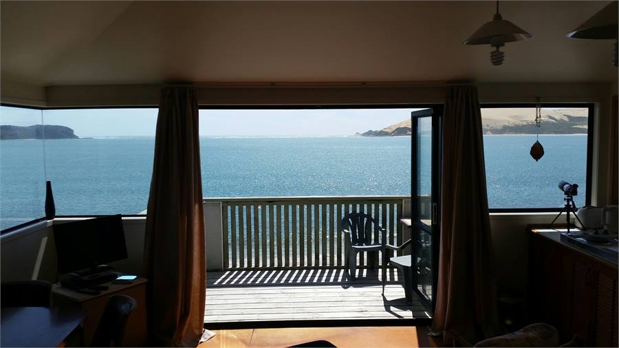 looking out onto deck upstairs