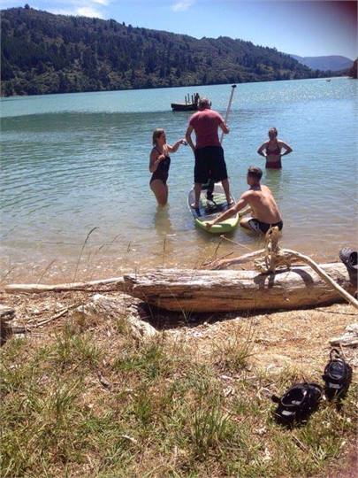paddle boarding in the bay